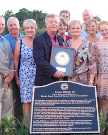 George Hilliard III with family at his induction.