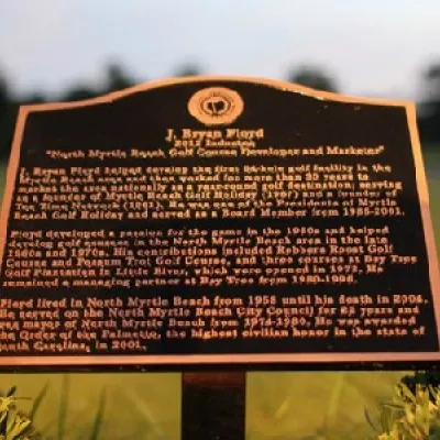 The Hall of Fame plaque honoring J. Bryan Floyd