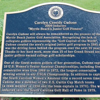 The Hall of Fame plaque honoring Carolyn Cassidy Cudone