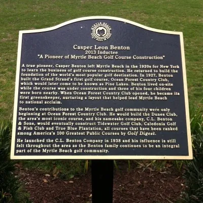 The Hall of Fame plaque honoring Casper Leon Benton