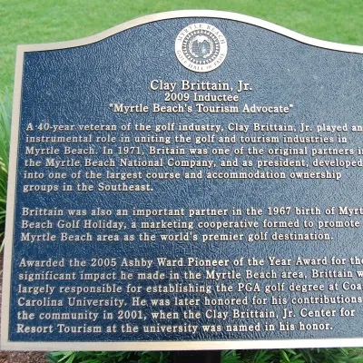 The Hall of Fame plaque honoring Clay Brittain, Jr.