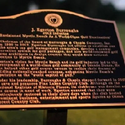 The Hall of Fame plaque honoring J. Egerton Burroughs