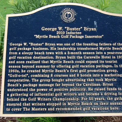The Hall of Fame plaque honoring George W. "Buster" Bryan
