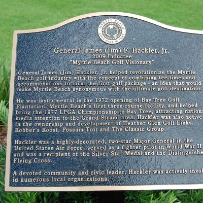 The Hall of Fame plaque honoring General James (Jim) F. Hackler, Jr.