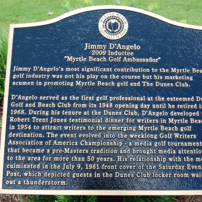 The Hall of Fame plaque honoring Jimmy D'Angelo