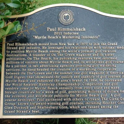 The Hall of Fame plaque honoring Paul Himmelsbach
