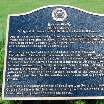The Hall of Fame plaque honoring Robert White